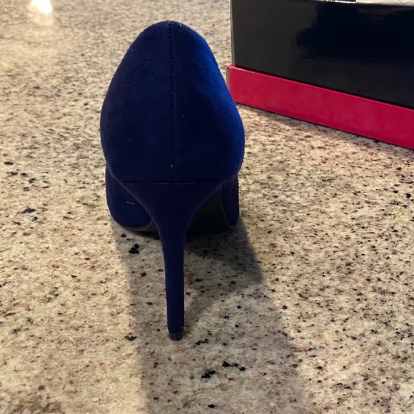 Purple Suede Pump with Fur Pom Pom - Picture 5 of 7